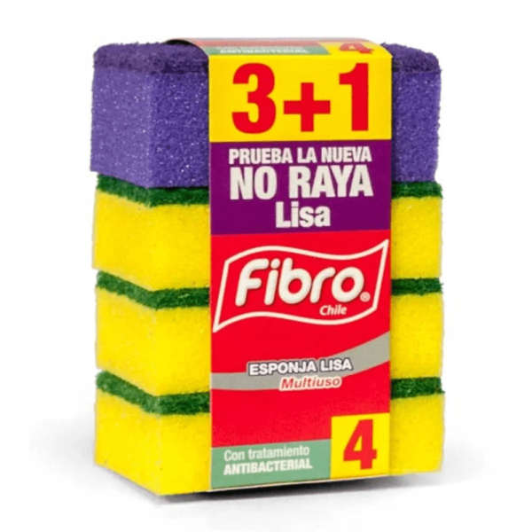 Esponjas Abrasivas Fibro Lisa 3+1 Display de 4 Unidades