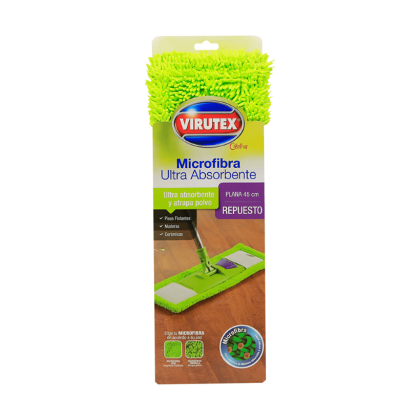 Mopa Plana Virutex Repuesto Microfibra 45 cm